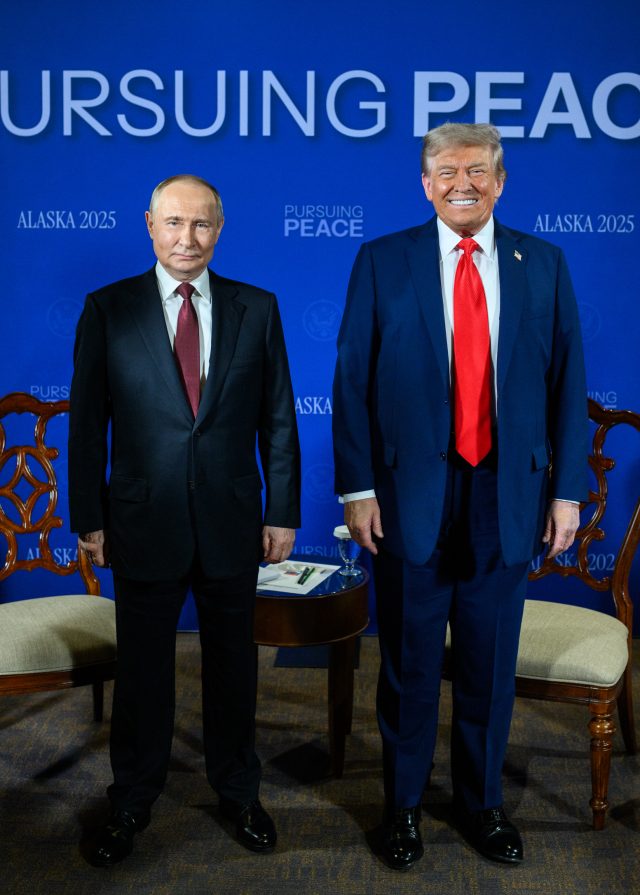 2025 Russia–United States summit President Donald Trump and President Vladimir Putin seated at a conference table during the 2025 Russia–United States Summit in Alaska.
