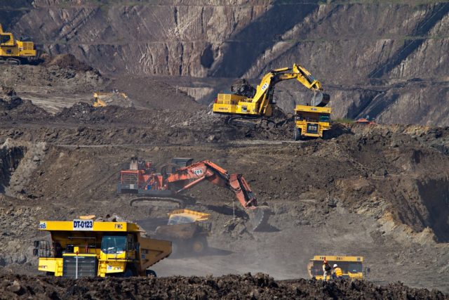 Europe's Lithium Future Hinges on Unmined Serbian Jadarite Deposit Aerial view of the Jadar mine site in western Serbia with Rio Tinto equipment and surrounding farmland under a cloudy sky
