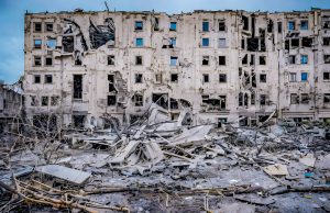 44 Cultural Workers Killed in Gaza Since Invasion Rubble of the Great Omari Mosque in Gaza City after an airstrike, with debris scattered around the ancient structure.