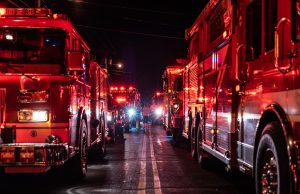 Hong Kong Probes New Lucky House Fire Safety Failures Fire crews outside the scorched New Lucky House on Nathan Road, Jordan, after the deadly April 2024 blaze.