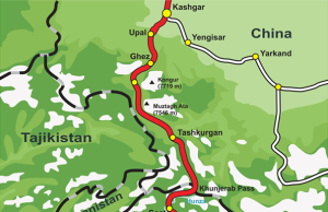 Eight Killed in Karakoram Highway Car Plunge A car lies wrecked at the bottom of a ravine along the winding Karakoram Highway in Pakistan's mountainous Kohistan district.