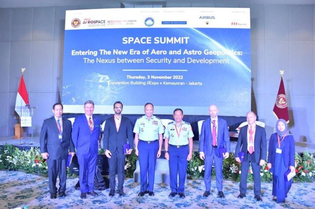 Indonesia Southeast Asia Space Summit Delegates gather at a conference hall in Jakarta for the first Southeast Asia Space Summit, discussing satellite technology and regional cooperation.