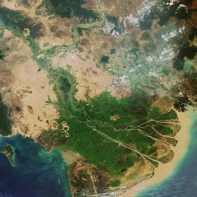 Mekong River Delta Satellite View Mekong River Delta Satellite View