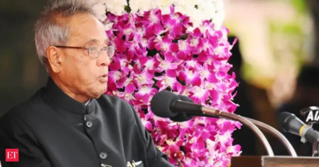 Pranab Mukherjee Bank Scandals India Pranab Mukherjee speaking at a podium in Kolkata, expressing concern over corporate frauds