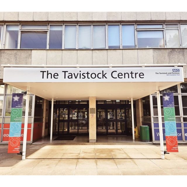 Tavistock Centre Building Exterior of the Tavistock Centre with NHS signage, symbolizing the shuttered youth gender service.
