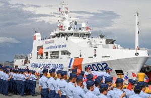 Vietnam, Philippines Deepen Coast-Guard Pact in South China Sea Philippine President Ferdinand Marcos Jr. and Vietnamese Prime Minister Phạm Minh Chính shaking hands at a signing ceremony in Hanoi on 30 August 2024.
