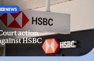 HSBC Fined Millions for Australian Sales Misconduct HSBC bank building exterior with Australian regulatory documents in foreground