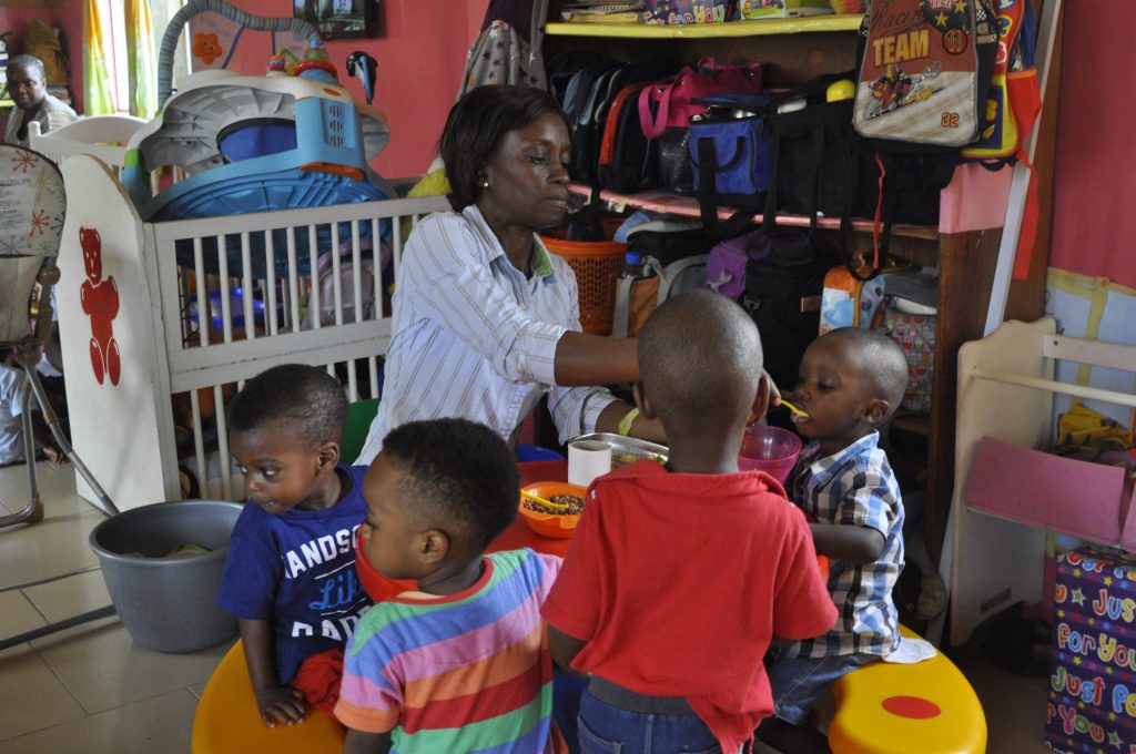 Parents With Children In A Child Care Center